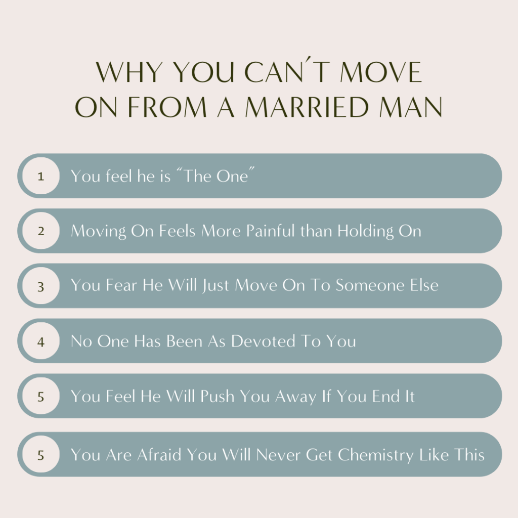 Five reasons you can't move on from a married man (and what to do about it)